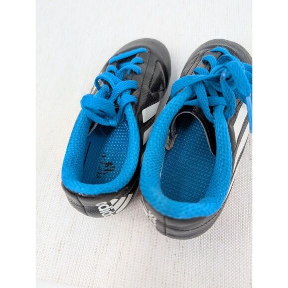 Adidas Soccer Cleats Boys 12 K Conquisto Black Blue Kids - Picture 11 of 12